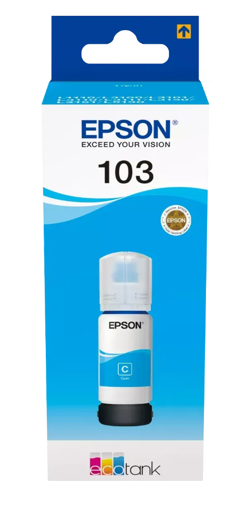 [C13T00S24A] Epson 103 Cyan Mavi Şişe Mürekkep 65 ml {L1210-L3210-L3250-L5290L1110/L3110/3150/L3111/L3151/L3250/3256/L5190(1751991)}