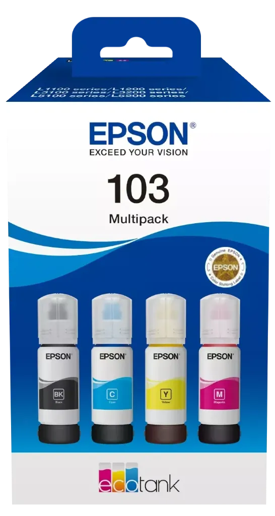 EPSON 103 MAVİ-KIRMIZI-SARI-SİYAH T00S6 4LÜ MULTİPACK KARTUŞ