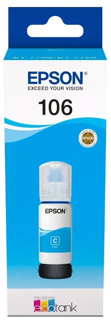 [C13T00R240] Epson 106 Cyan Mavi Şişe Mürekkep {T00R240L7160/L7180}
