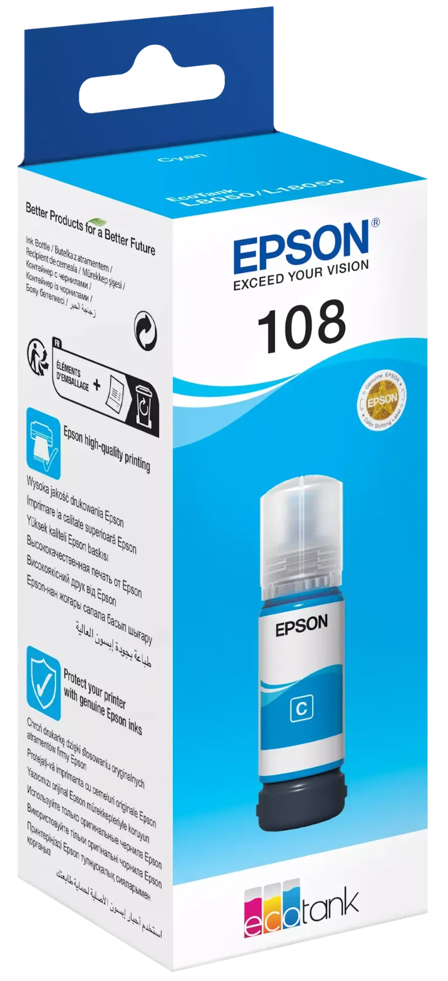 EPSON 108 ECOTANK CYAN MAVİ MÜREKKEP 70 ML