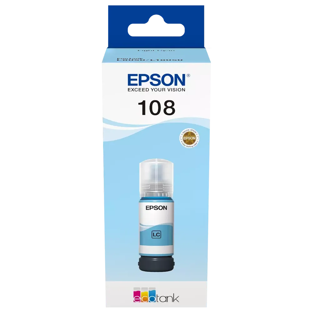 Epson 108 Ecotank Açık Mavi Mürekkep 70 ml