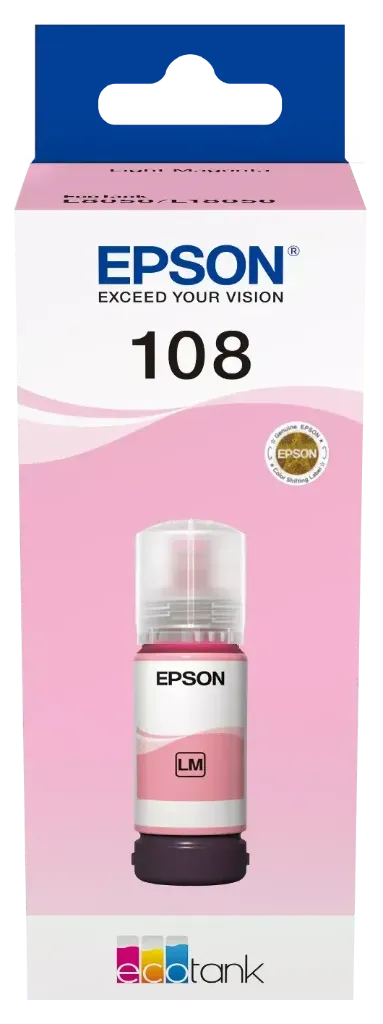 [C13T09C64A] Epson 108 Ecotank Light Magenta AÇIK Kırmızı Mürekkep 70 ml {L18050/L8050/L8100(1905746)}