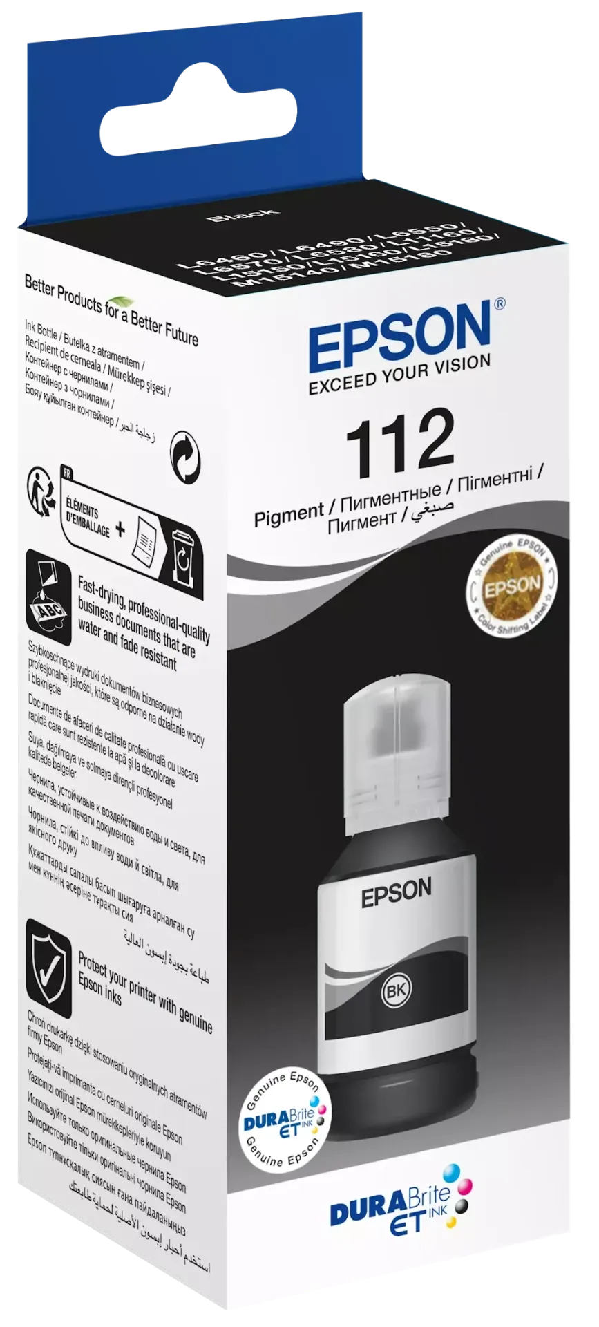[C13T06C14A] Epson 112 Black Siyah Kartuş  127 ml {L11160/M15140/L6550/L6570/L6580/L15150/L15160/L6550/L6460/L6490/M15180}